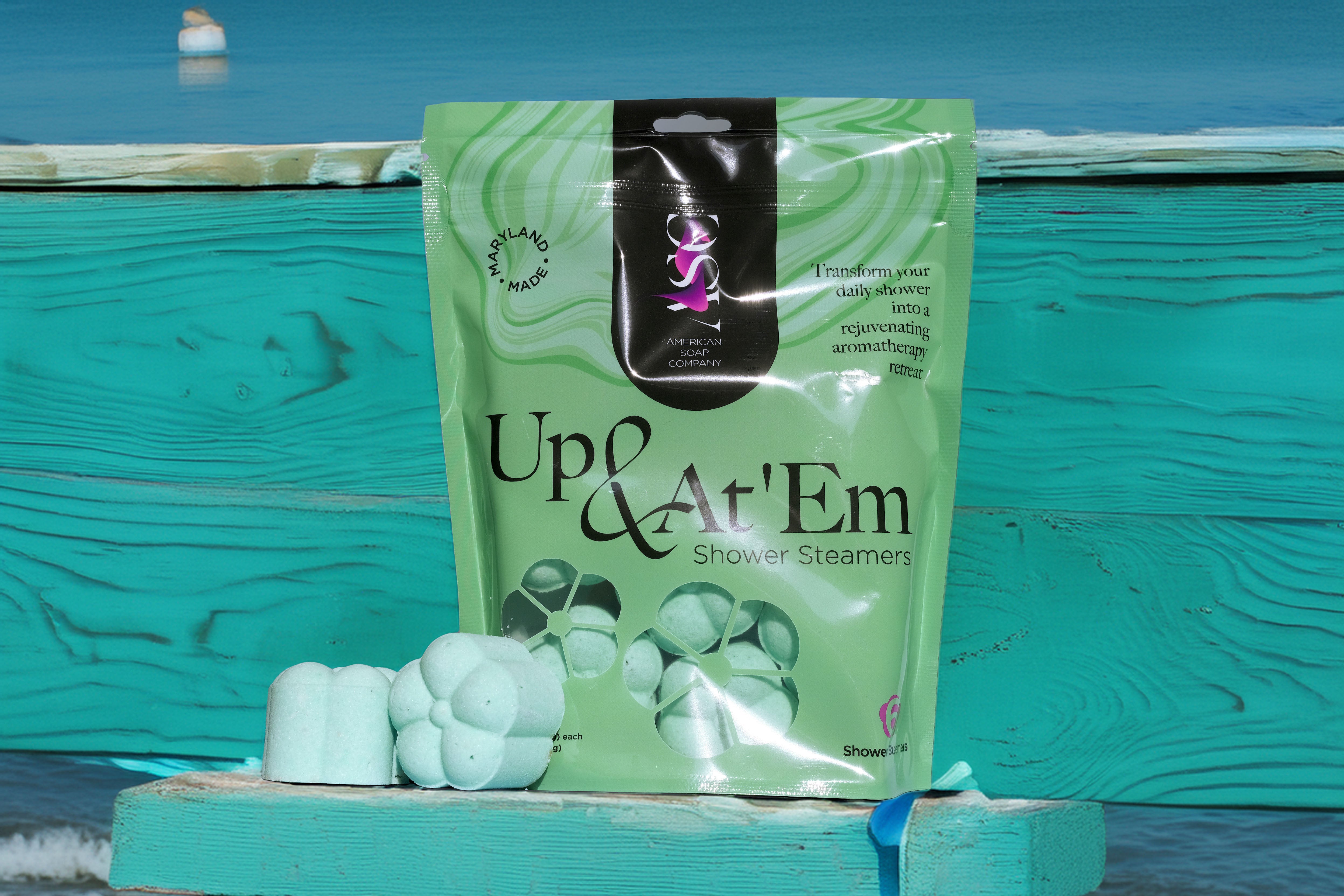 Shower Steamers Up and At'Em Pack of 6 With Free Gift